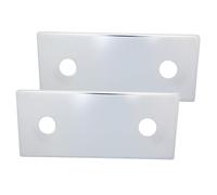 BLUMKRAFT 2x Cache platine double acier inoxydable A2 + traitement chrome pour robinet mural. Effet miroir. Entraxe 150mm. Diamètre 26mm. LOT DE 2.