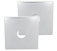 BLUMKRAFT 2x Cache platine simple acier inoxydable A2 + traitement chrome pour robinet mural. Effet miroir. Diamètre 26mm. LOT DE 2