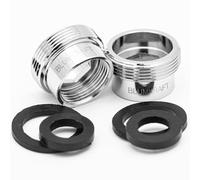 BLUMKRAFT Lot de 2 adaptateurs de robinet F16 - M22 métal massif laiton argenté 16mm femelle 22mm mâle (F16-M22 / M22-F16)