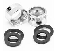 BLUMKRAFT Lot de 2 adaptateurs de robinet F19 - M22 métal massif laiton argenté 19mm femelle 22mm mâle (F19-M22 / M22-F19)