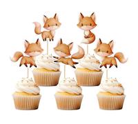 Blumomon 30pcs Fox Cupcake Decoration Wildlife Cupcakes Selected Fox Anniversaire Cupcakes Decoration Joyeux Anniversaire Cupcakes Decoration Animaux Cupcakes Top Animaux Anniversaire Thème Fête