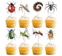 Blumomon 32pcs Dessus De Gâteau Insectes Insectes Décorations De Gâteau De Fête Insectes Décorations De Gâteau De Fête d’Anniversaire Coccinelle, Fourmi, Coccinelle Et Araignée