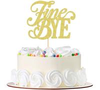 Blumomon Lot de 2 décorations de gâteau dorées à paillettes fines pour décoration de gâteau de retraite, fournitures de fête