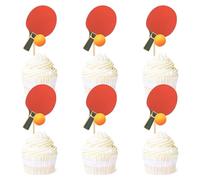 Blumomon Lot de 24 décorations de gâteau de tennis de table à double face - Décoration de gâteau - Tennis de table - Sport - Thème sportif - Décoration de fête à thème - Convient pour les sportifs -