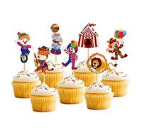 Blumomon Lot de 35 décorations de gâteau cirque pour bébé fille garçon anniversaire fête prénatale décorations vintage cirque accessoires de fête