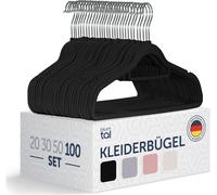 Blumtal 100 cintres gain de place, recouverts de velours - cintres premium antidérapants avec porte-cravates, pivotant à 360°, noir