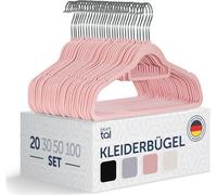 Blumtal 20 cintres gain de place, recouverts de velours - cintres premium antidérapants avec porte-cravates, pivotant à 360°, rose