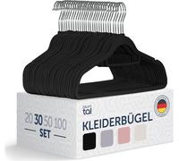 Blumtal 30 cintres gain de place, recouverts de velours - cintres premium antidérapants avec porte-cravates, pivotant à 360°, noir