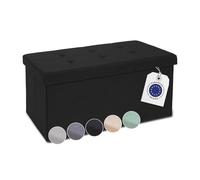 Blumtal Banc de Rangement + 2 boîtes supplémentaires - Banc de Chambre 76x38x38 cm - Pouf Noir