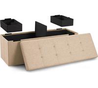 Blumtal banquette avec espace de rangement + 2 boxes supplémentaires - banquette coffre avec espace de rangement 110x38x38 cm - coffre de siège avec espace de rangement Beige