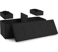 Blumtal banquette avec espace de rangement + 2 boxes supplémentaires - banquette coffre avec espace de rangement 110x38x38 cm - coffre de siège avec espace de rangement noir