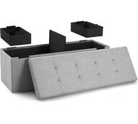 Blumtal banquette avec espace de rangement + 2 boxes supplémentaires - banquette coffre avec espace de rangement 110x38x38 cm - coffre de siège avec espace de rangement gris clair