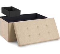 Blumtal banquette avec espace de rangement + boîte supplémentaire - banquette coffre avec espace de rangement 76x38x38 cm - coffre de siège avec espace de rangement Beige