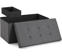 Blumtal banquette avec espace de rangement + boîte supplémentaire - banquette coffre avec espace de rangement 76x38x38 cm - coffre de siège avec espace de rangement Anthracite
