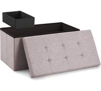 Blumtal banquette avec espace de rangement + boîte supplémentaire - banquette coffre avec espace de rangement 76x38x38 cm - siège coffre avec espace de rangement - gris clair