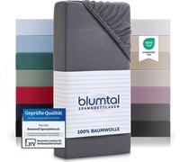 Blumtal® Basics Drap housse 120x200cm Jersey en set de 2 - Drap 120x200 Coton 100% - Drap housse - Gris