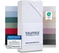 Blumtal Basics Lot De 2 Jersey Drap Housse 120 x 190-120 x 200 Coton - Certifié Oeko-Tex - 100% Coton 135gsm - Hauteur De Matelas Jusqu'à 25 cm - Doux - Blanc