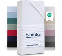 Blumtal Basics Drap housse 160x200cm Topper Jersey - 100% Coton Drap - Blanc