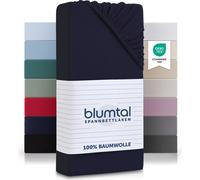 Blumtal Basics drap-housse 200x200cm Jersey - 100% coton linge de lit - Dark Ocean Blue - Blue