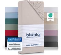 Blumtal® Basics Drap housse 200x220cm Jersey en set de 2 - Housse de couette 200x220cm 100% coton - Drap housse - Ivoire