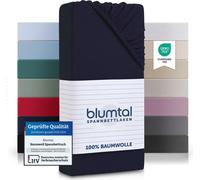 Blumtal® Basics Drap housse 80x160-180 cm Jersey en set de 2 - Drap 80x160 enfants 100% coton - Bleu
