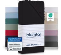 Blumtal® Basics Drap housse 80x160-180 cm Jersey en set de 2 - Drap 80x160 enfants 100% coton - Noir