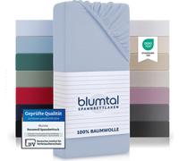 Blumtal® Basics Drap housse 90x200cm Jersey en set de 2 - Drap 90x200cm 100% coton - Drap housse - Bleu clair