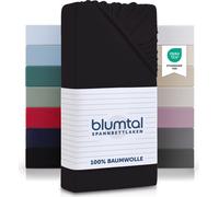 Blumtal Basics Drap housse Topper 180x200cm Jersey - 100% Coton Drap - Noir