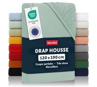 Blumtal Basics Lot de 1 Drap Housse 120x190 Bonnet 30 cm - Drap Housse 120 x 190 Microfibre De Haute Qualité - Doux, Résistant, Anti Plis - Certifié Oeko-Tex - Summer Green - Vert