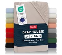 Blumtal Basics Lot de 1 Drap Housse 140x190 Bonnet 30 cm - Drap Housse 140 x 190 Microfibre De Haute Qualité - Doux, Résistant, Anti Plis - Certifié Oeko-Tex - Taupe