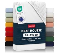Blumtal Basics Lot de 1 Drap Housse 90x190 Bonnet 30 cm - Drap Housse 90 x 190 Microfibre De Haute Qualité - Doux, Résistant, Anti Plis - Certifié Oeko-Tex - Blanc
