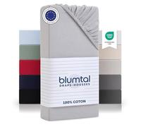 Blumtal Basics Lot de 1 Jersey Drap Housse 140-160 x 200 Coton - Certifié Oeko-Tex - 100% Coton 135gsm - Hauteur De Matelas Jusqu'à 25 cm - Doux - Moonlight Grey - Gris