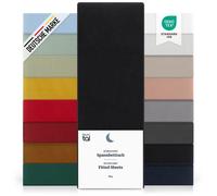 Blumtal Basics Lot de 2 draps-housses en microfibre 100x200cm - Drap, certifié Oeko-Tex, jusqu'à 25cm d'épaisseur de matelas, noir