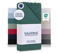 Blumtal Basics Lot de 2 Jersey Drap Housse 135-140 x 190 Coton - Certifié Oeko-Tex - 100% Coton 135gsm - Hauteur De Matelas Jusqu'à 25 cm - Doux - Silver Pine