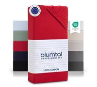 Blumtal Basics Lot de 2 Jersey Drap Housse 135-140 x 190 Coton - Certifié Oeko-Tex - 100% Coton 135gsm - Hauteur De Matelas Jusqu'à 25 cm - Doux - Rouge