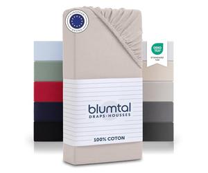 Blumtal Basics Lot de 2 Jersey Drap Housse 150 x 190-200 Coton - Certifié Oeko-Tex - 100% Coton 135gsm - Hauteur De Matelas Jusqu'à 25 cm - Doux - ivoiree