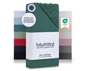 Blumtal Basics Lot de 2 Jersey Drap Housse 150 x 190-200 Coton - Certifié Oeko-Tex - 100% Coton 135gsm - Hauteur De Matelas Jusqu'à 25 cm - Doux - Silver Pine