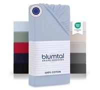 Blumtal Basics Lot De 2 Jersey Drap Housse 90 x 190-90 x 200 Coton - Certifié Oeko-Tex - 100% Coton 135gsm - Hauteur De Matelas Jusqu'à 25 cm - Doux - Bleu Clair
