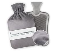 Blumtal Bouillotte Eau Chaude Douce 1,5L - Bouillotte Peluche Grise pour Règles Douloureuses, Cervicales, Dos - Housse Douce