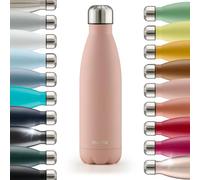 Blumtal® Bouteille isotherme Charles- Gourde 1l- Gourde inox 1l sans BPA froid&chaud- Contenant isotherme en métal- Bouteille d'eau- Contenant 1l- Gourde isotherme 1l - Rose clair