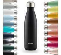 Blumtal® Bouteille isotherme Charles- Gourde 500ml - Gourde inox sans BPA froid&chaud- Contenant isotherme en métal- Bouteille d'eau- Thermo- Bouteille isotherme 500ml en Noir