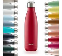 Blumtal® Bouteille isotherme Charles- Gourde 500ml - Gourde inox sans BPA froid&chaud- Contenant isotherme en métal- Bouteille d'eau- Thermo- Bouteille isotherme 500ml - Rouge