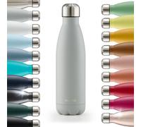 Blumtal® Bouteille isotherme Charles- Gourde 500ml - Gourde inox sans BPA froid&chaud- Contenant isotherme en métal- Bouteille d'eau- Thermo- Bouteille isotherme 500ml en Gris