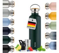 Blumtal bouteille thermos 1L - bouteille d'eau à double paroi en acier inoxydable 1L - bouteille isolante 1L sans BPA Dark Green