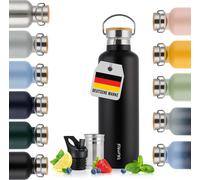 Blumtal bouteille thermos 1L - bouteille d'eau à double paroi en acier inoxydable 1L - bouteille isolante 1L sans BPA noir