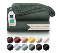 Blumtal Bundle Plaid en Flanelle Douce et rembourrée - Couverture Polaire 100% Microfibre Extra Douce pour canapé, lit ou Salon Vert foncé 130 x 150 cm