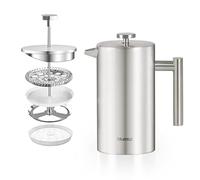 Blumtal cafetière à piston en acier inoxydable 350 ml (2 tasses) - cafetière isotherme double paroi - échelle de mesure, filtre de rechange et notice