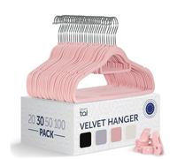 Blumtal Cintre Velours - Lot de 30 pièces - cintres Porte-Pantalons - cintres Velours pivotant à 360° - Cintre Jupe - Cintre Pantalon - cintres Pantalon - Cintre Pince Pantalon antidérapant - Rose