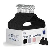 Blumtal Cintre Velours - Lot de 30 pièces - cintres Porte-Pantalons - cintres Velours pivotants à 360° - Cintre Jupe - Cintre Pantalon - cintres Pantalon - Cintre Pince Pantalon antidérapant - Noir