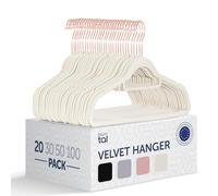 Blumtal Cintres Velours - Lot de 20 ceintres pour Adultes Haute qualité - Ceintre avec Porte-Cravates et encoches - Ceintres pour Adultes Pivotant à 360°- Cintre pour Pantalon - Or Rose/Ivoire
